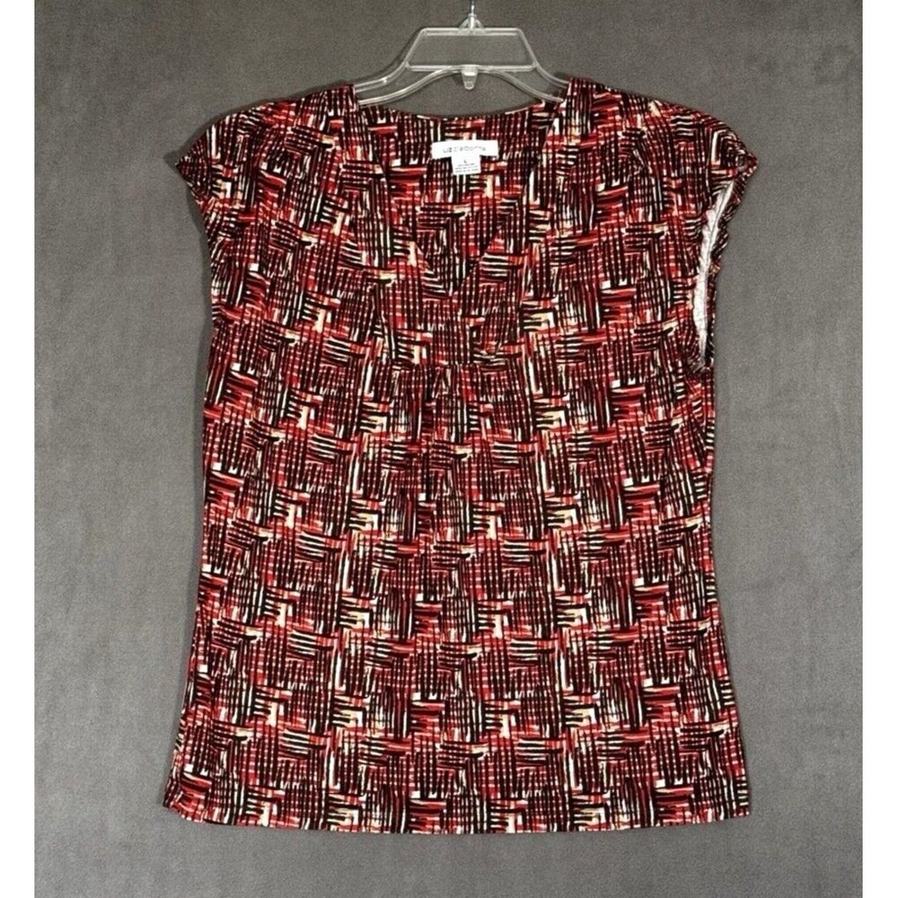Liz Claiborne Blouse Top Women's Size Large Sleeveless Pullover Business Fall